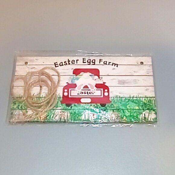 🎯 10 for $12 / Easter Egg Farm Wall Hang Sign - Picture 1 of 5